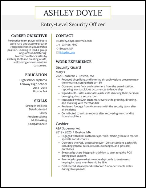 7 Security Officer Resume Examples for 2024 .